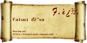 Falusi Éva névjegykártya